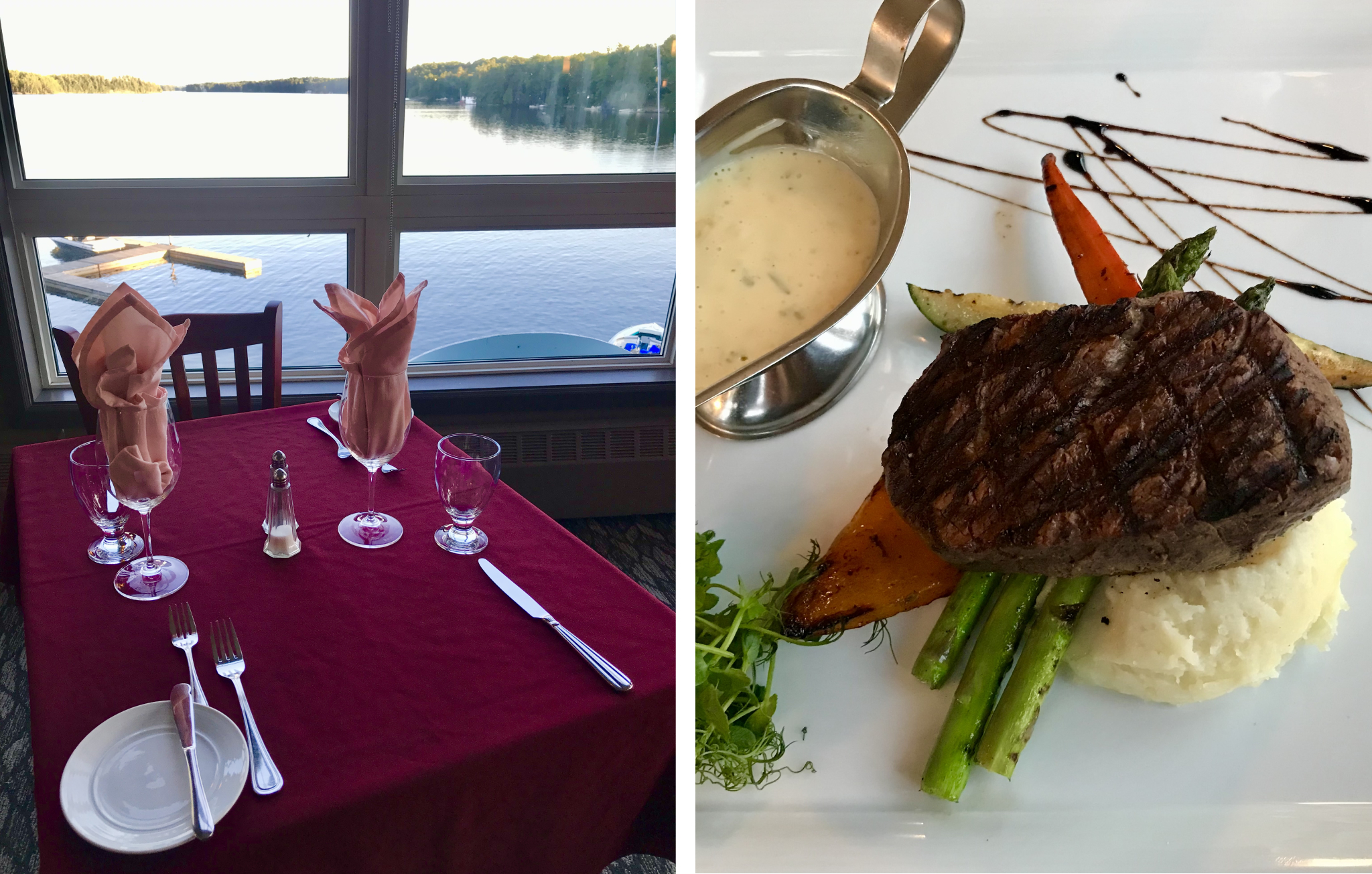 Fine dining at Windows Steakhouse